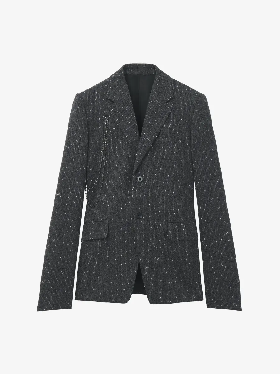 Flecked Pinstripe Single-breasted Jacket