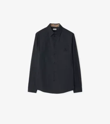 Cotton Poplin Shirt in Navy
