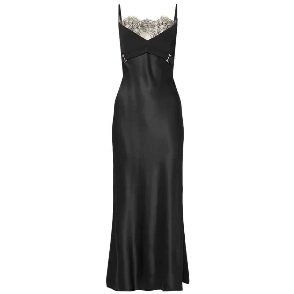 Lace E-Hook Harness Slip Dress