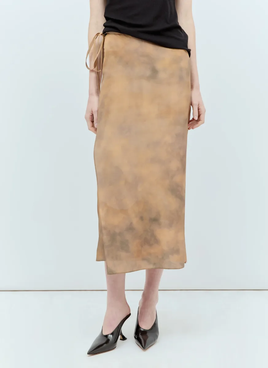 Silk Wrap Midi Skirt