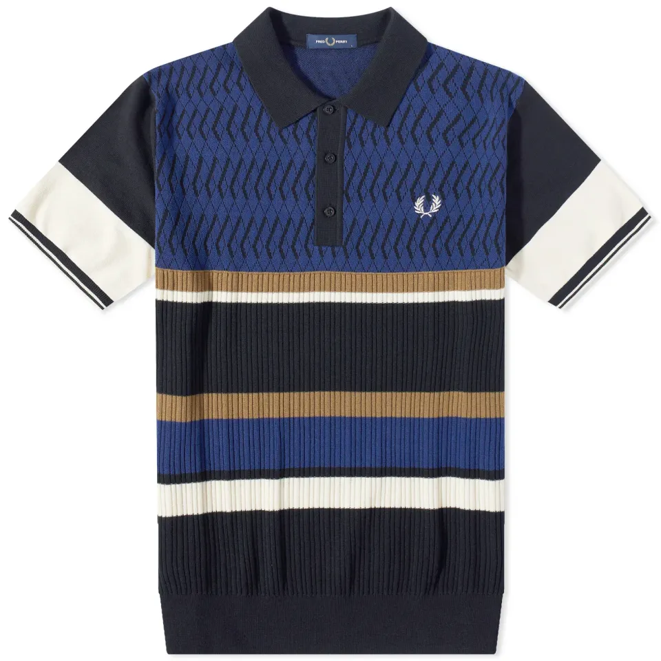 Argyle Panel Knitted Polo
