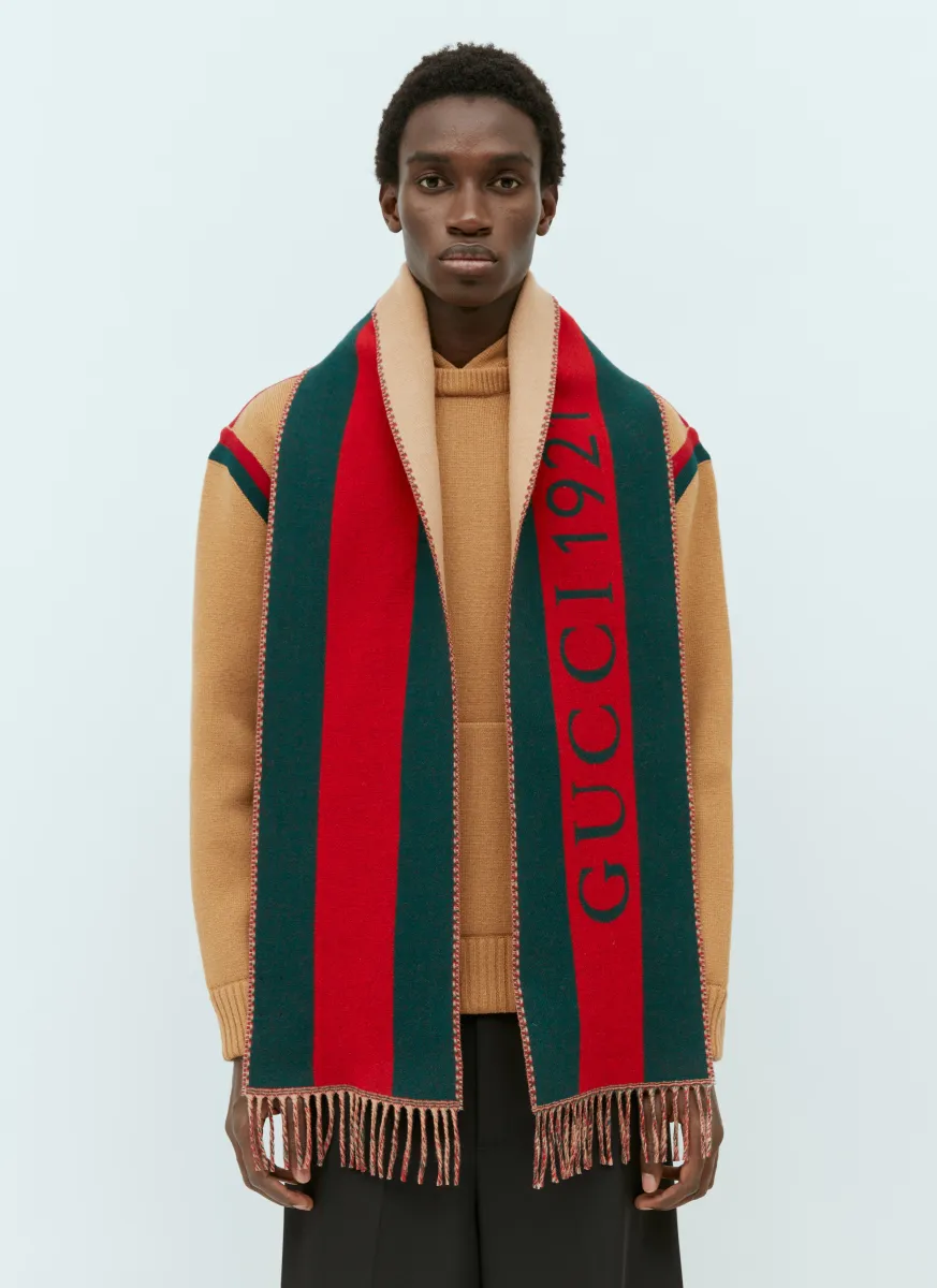 Web Jacquard Wool Scarf