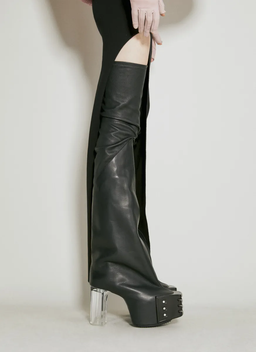 Flared Platform High Boots