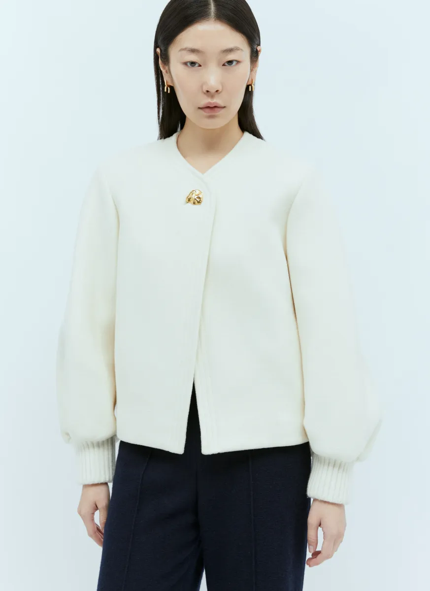 Collarless Fitted Jacket