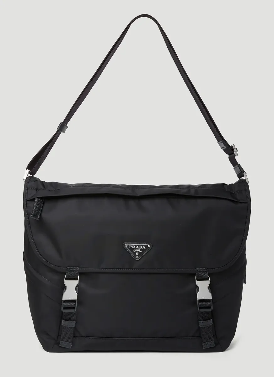 Logo Plaque Messenger Crossbody Bag