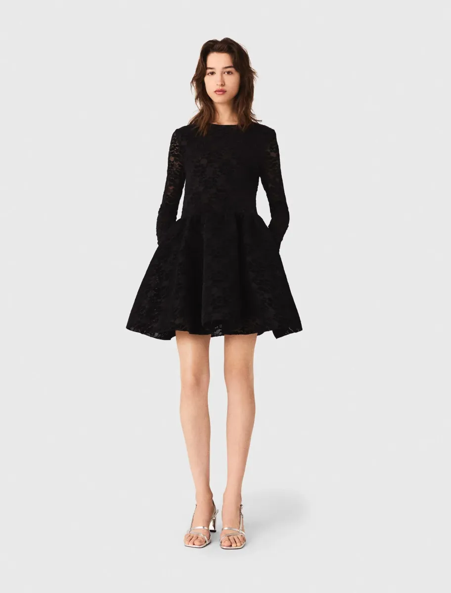 Flared velvet short dress