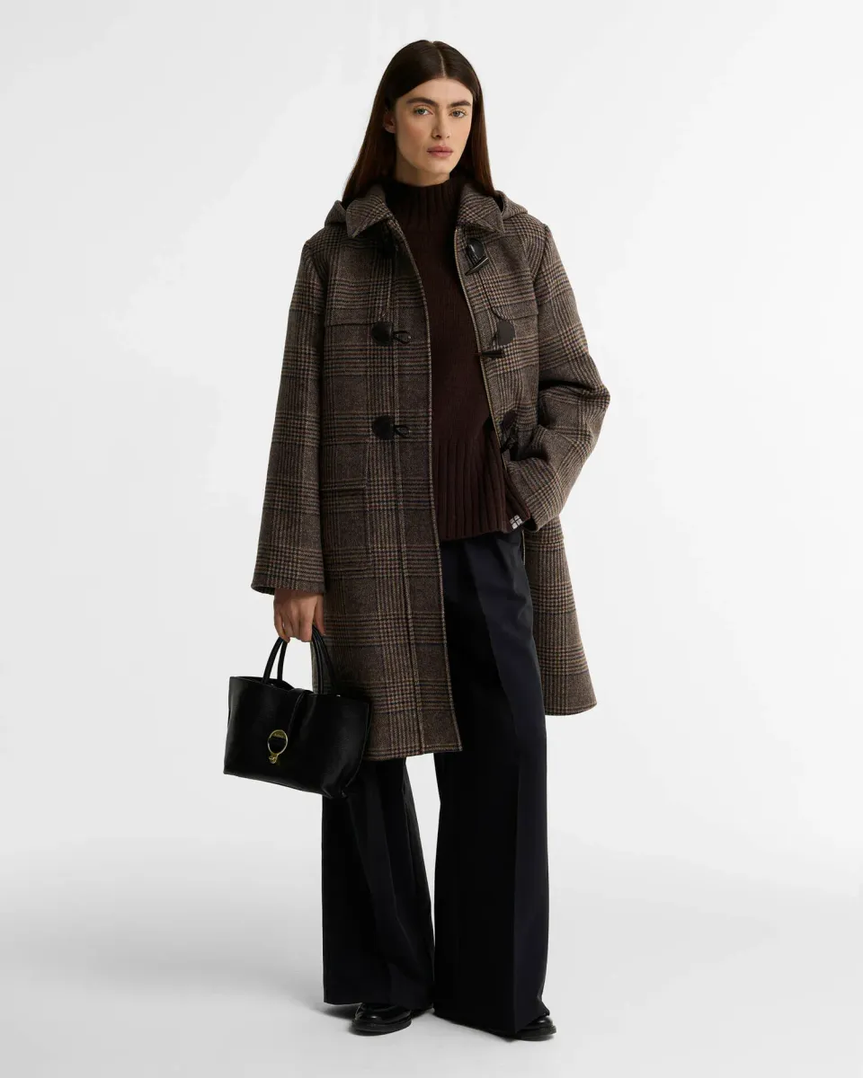 Melody Check Wool Duffle Coat