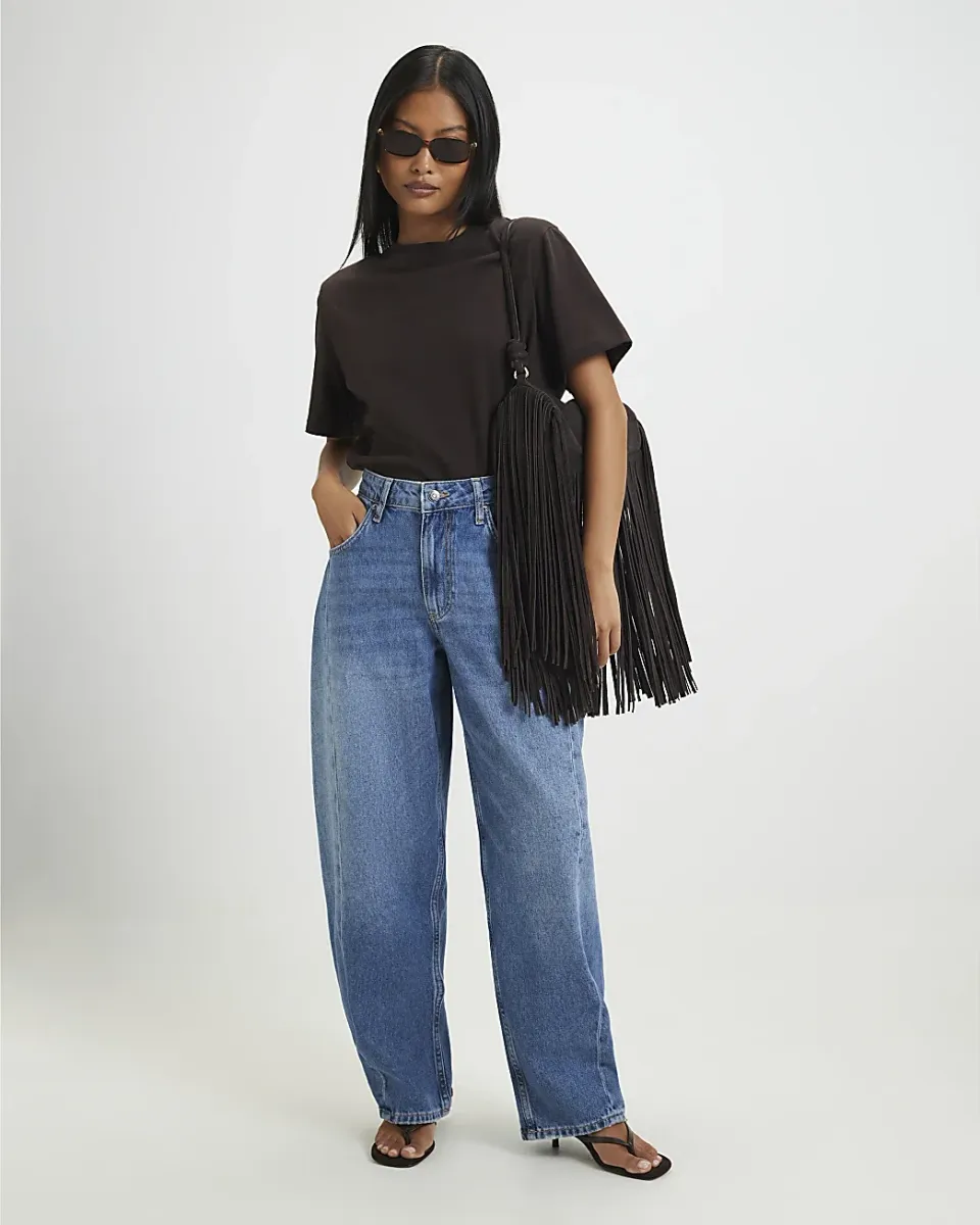 Petite Oversized Barrel Leg Jeans