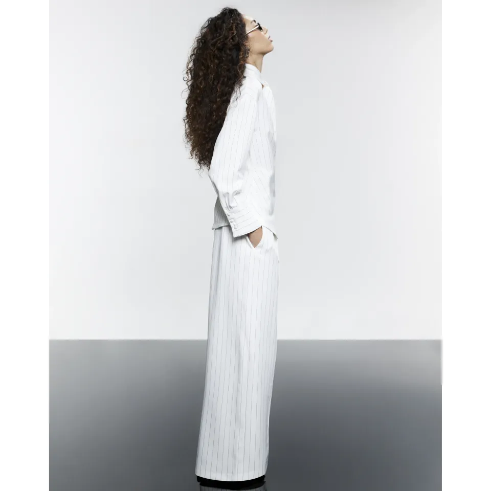 Stripe Wide Leg Trousers