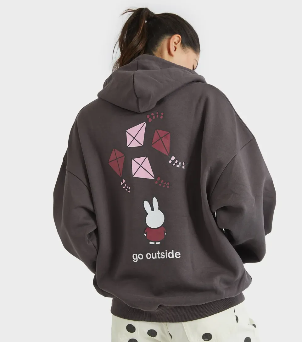 Women's Mid Grey Miffy Print Hoodie