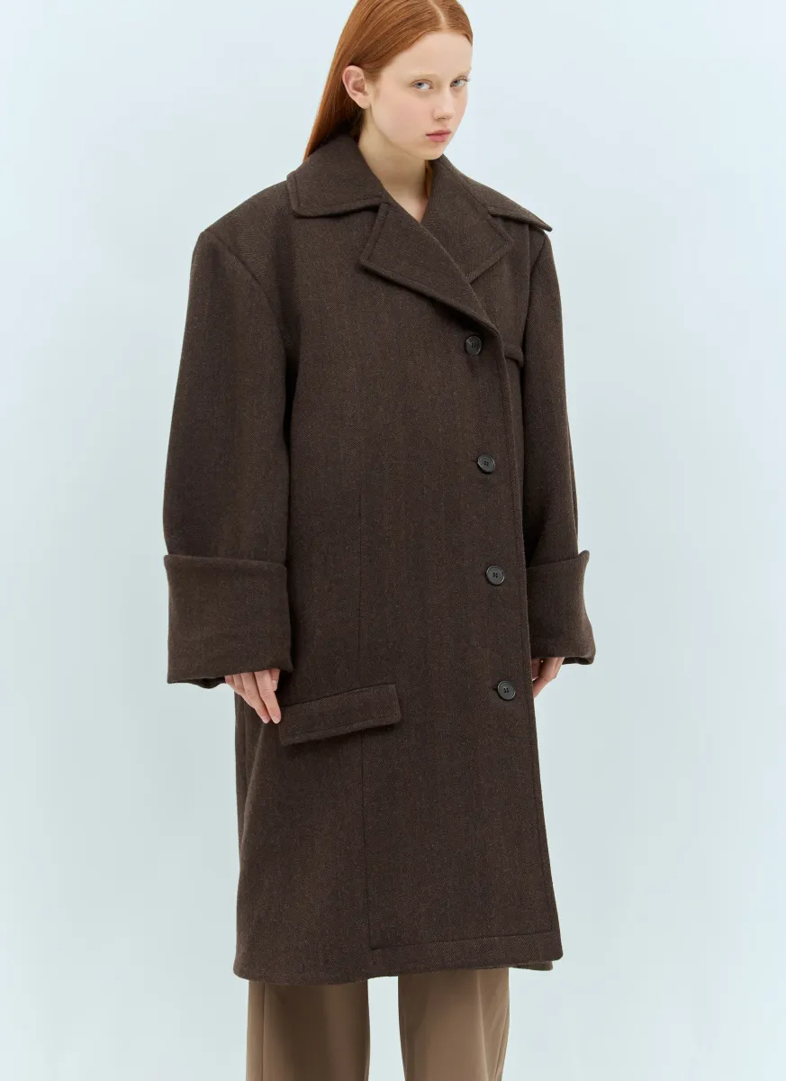 Turn-Up Cuffs Oversized Coat