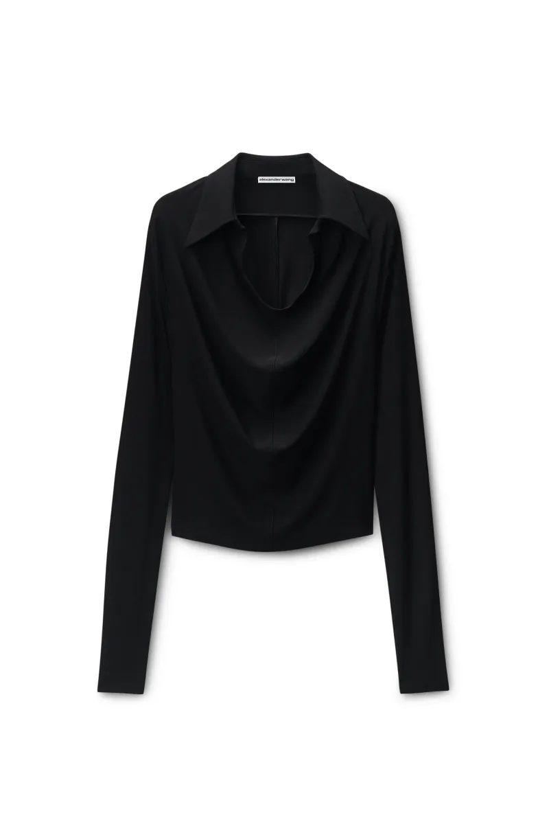 Cowl Placket Top