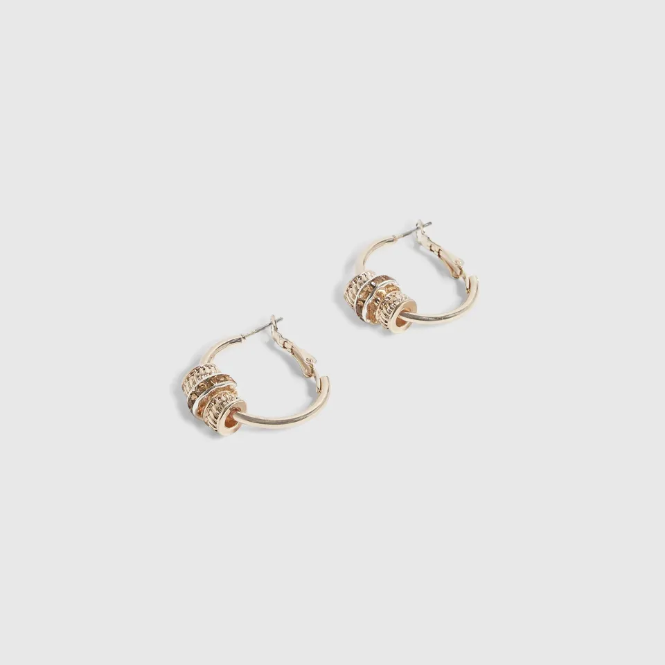 Rose Charm Hoop Earrings