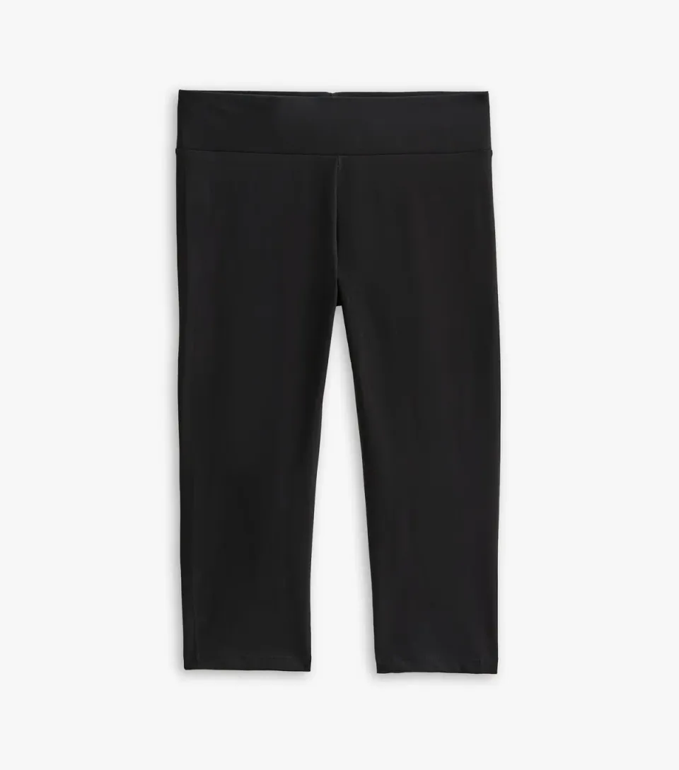 Women's Black Cotton Rich Capri Leggings