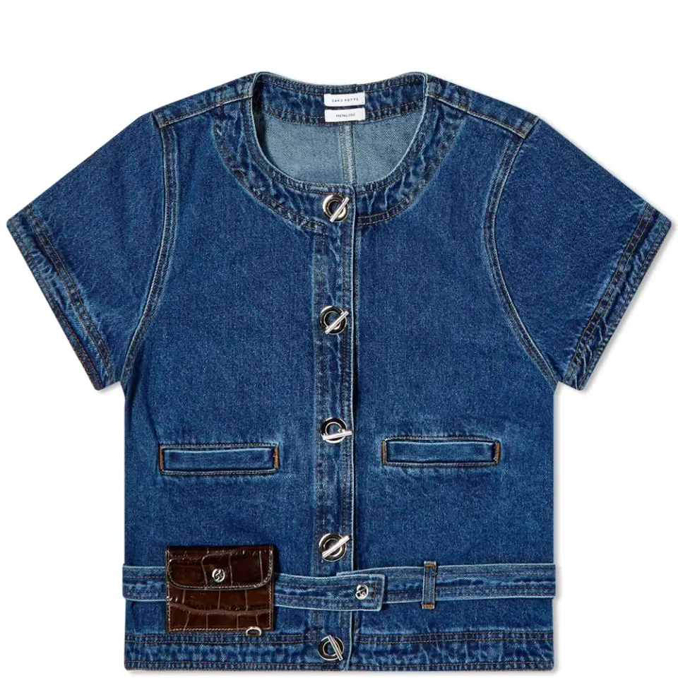 Ida Denim Short Sleeve Top