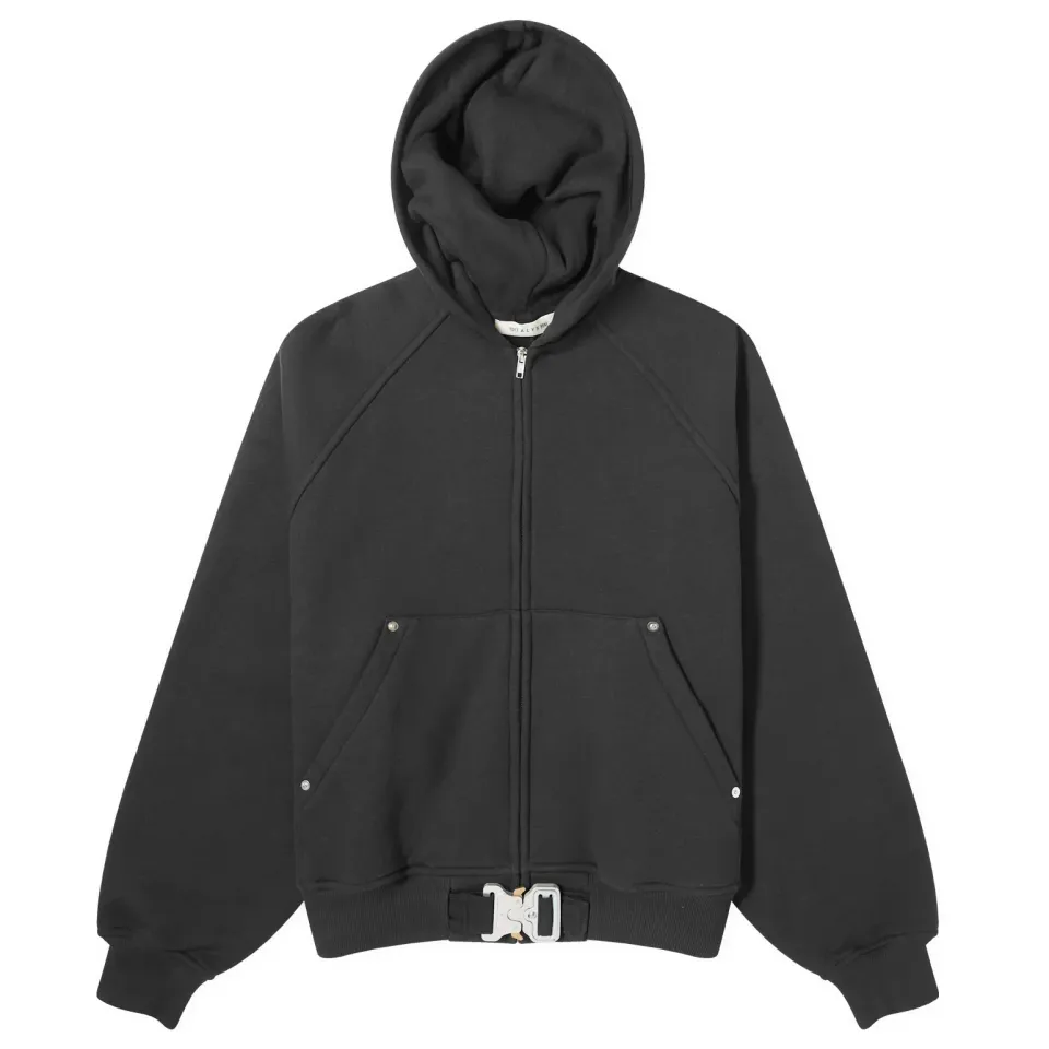 Belted Buckle Zip Hoodie