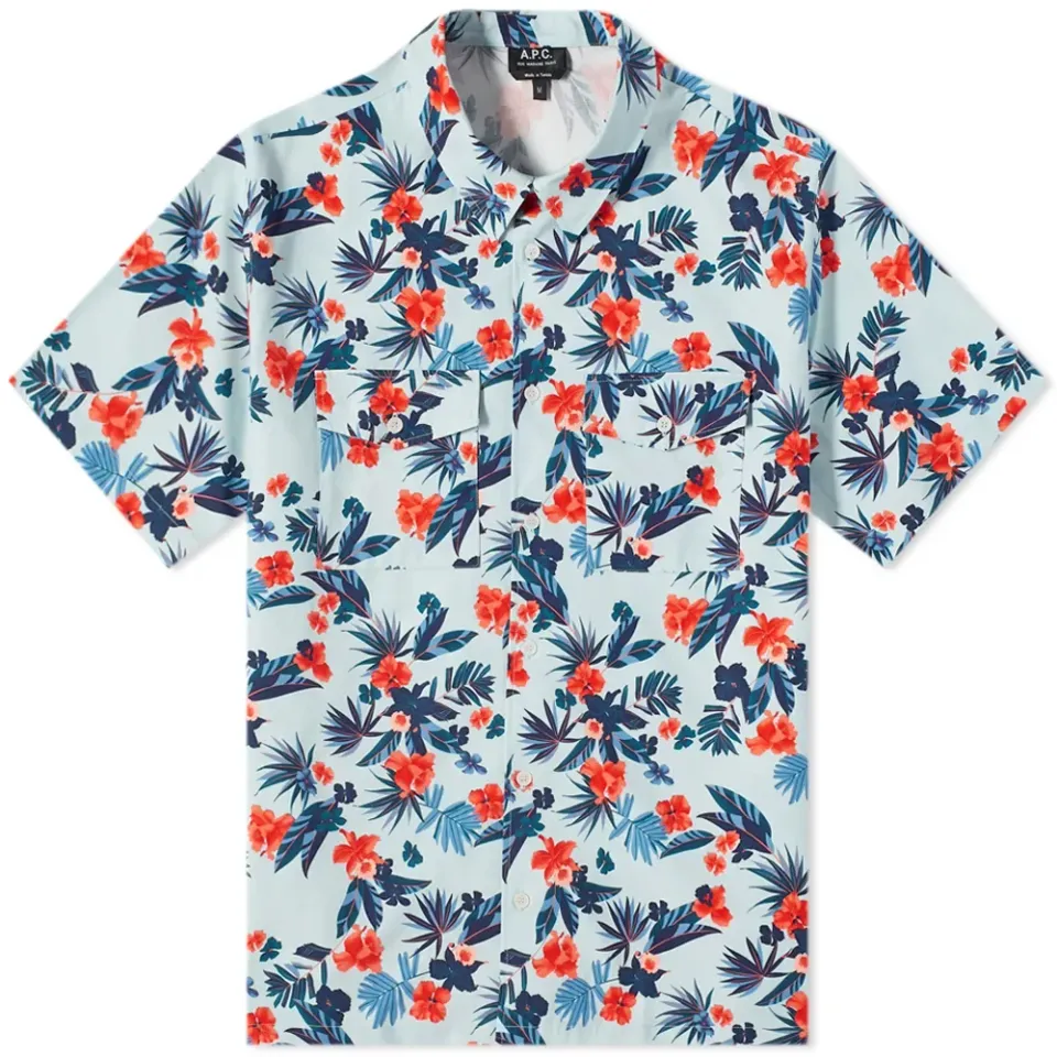 A.P.C. Augustin Hawaiian Print Ripstop Shirt