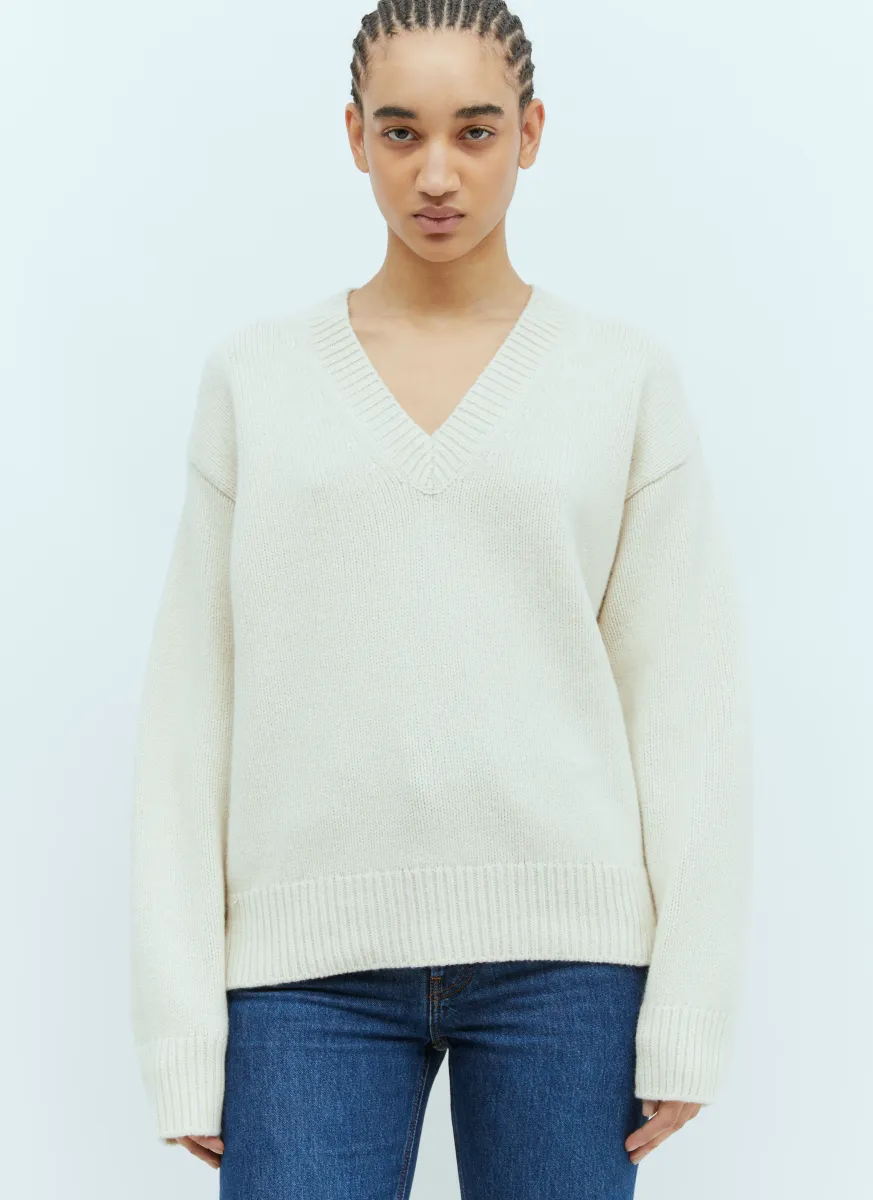V Neck Wool-Cashmere Sweater