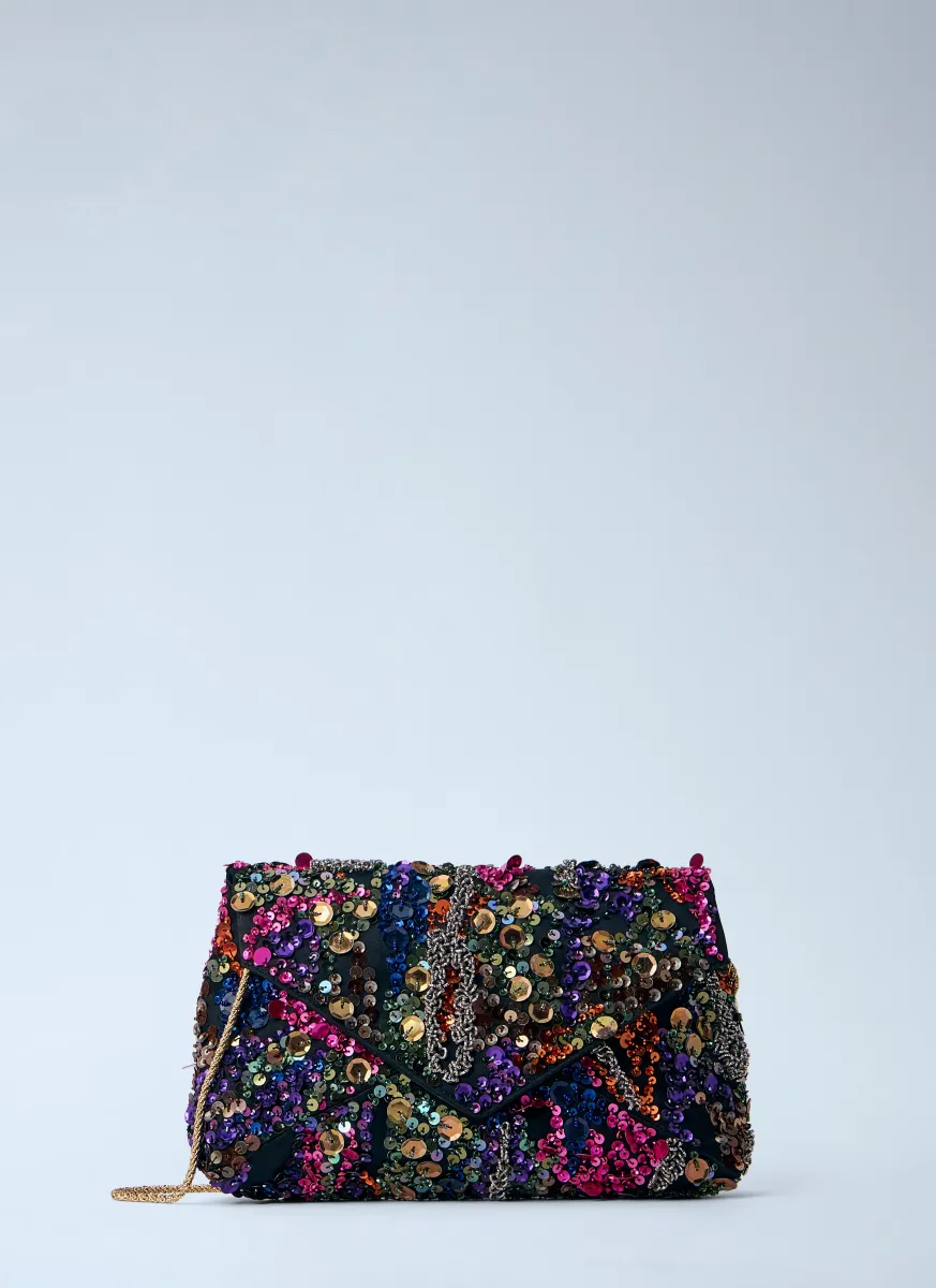Sequin-Embellished Clutch Bag