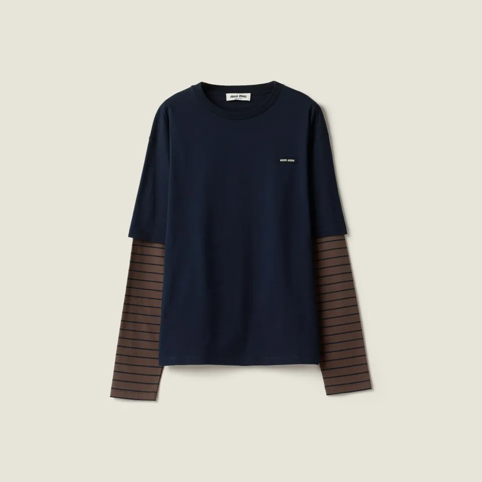 Long-sleeved jersey T-shirt
