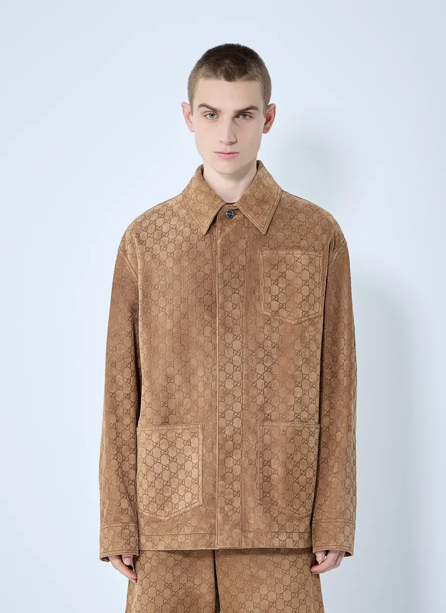 Embossed GG Suede Jacket