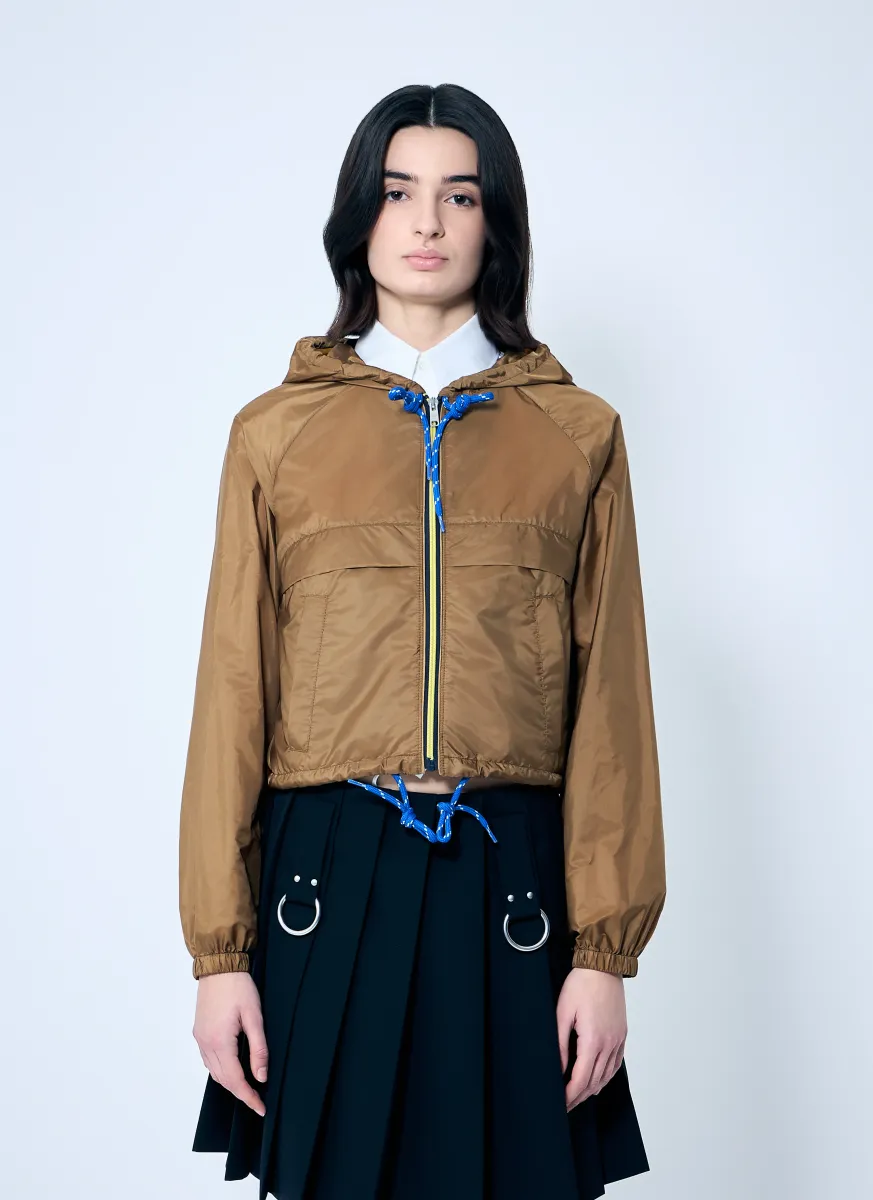 Re-Nylon Hooded Jacket With Contrast Trims