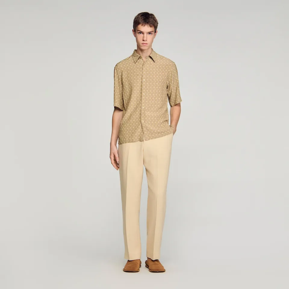 Loose-fit chain link print shirt