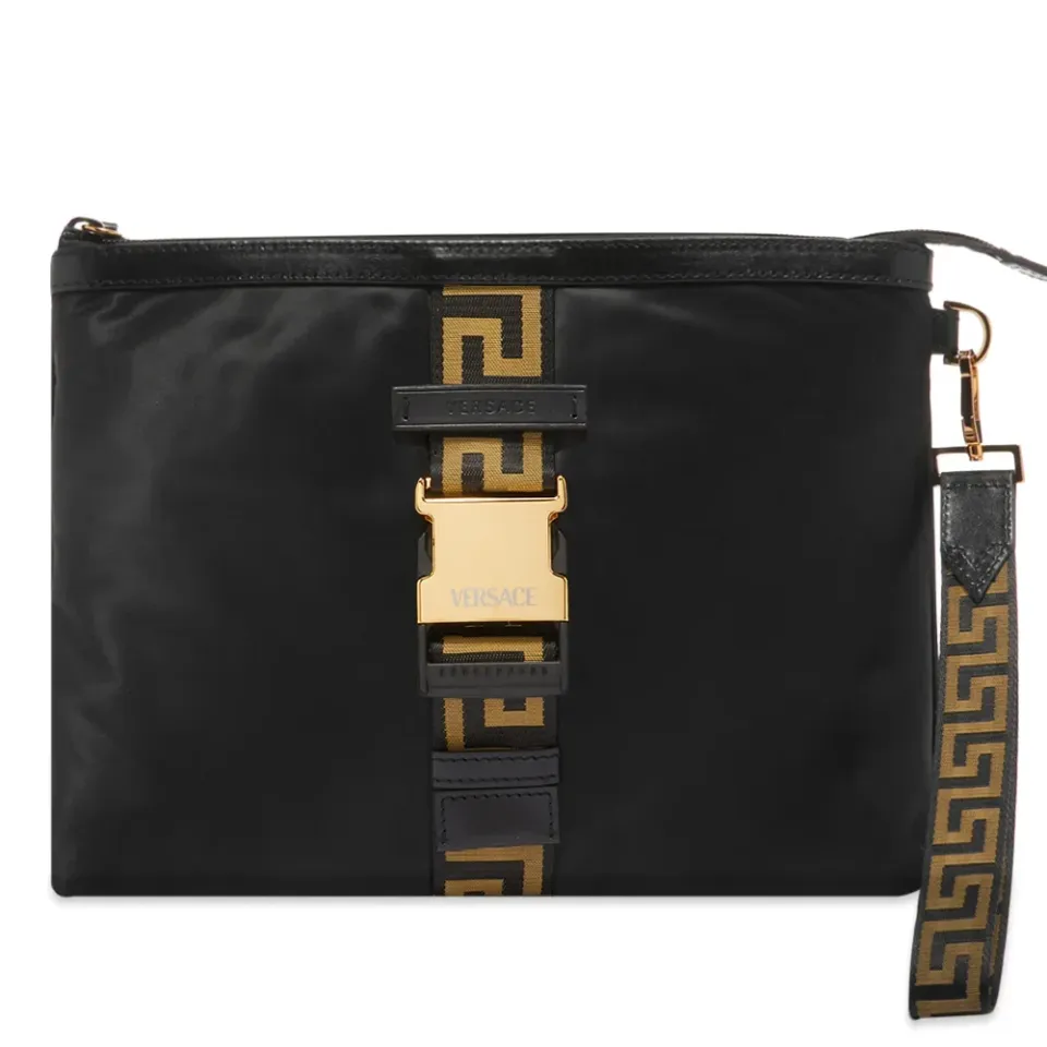 Greek Logo Nylon Pouch