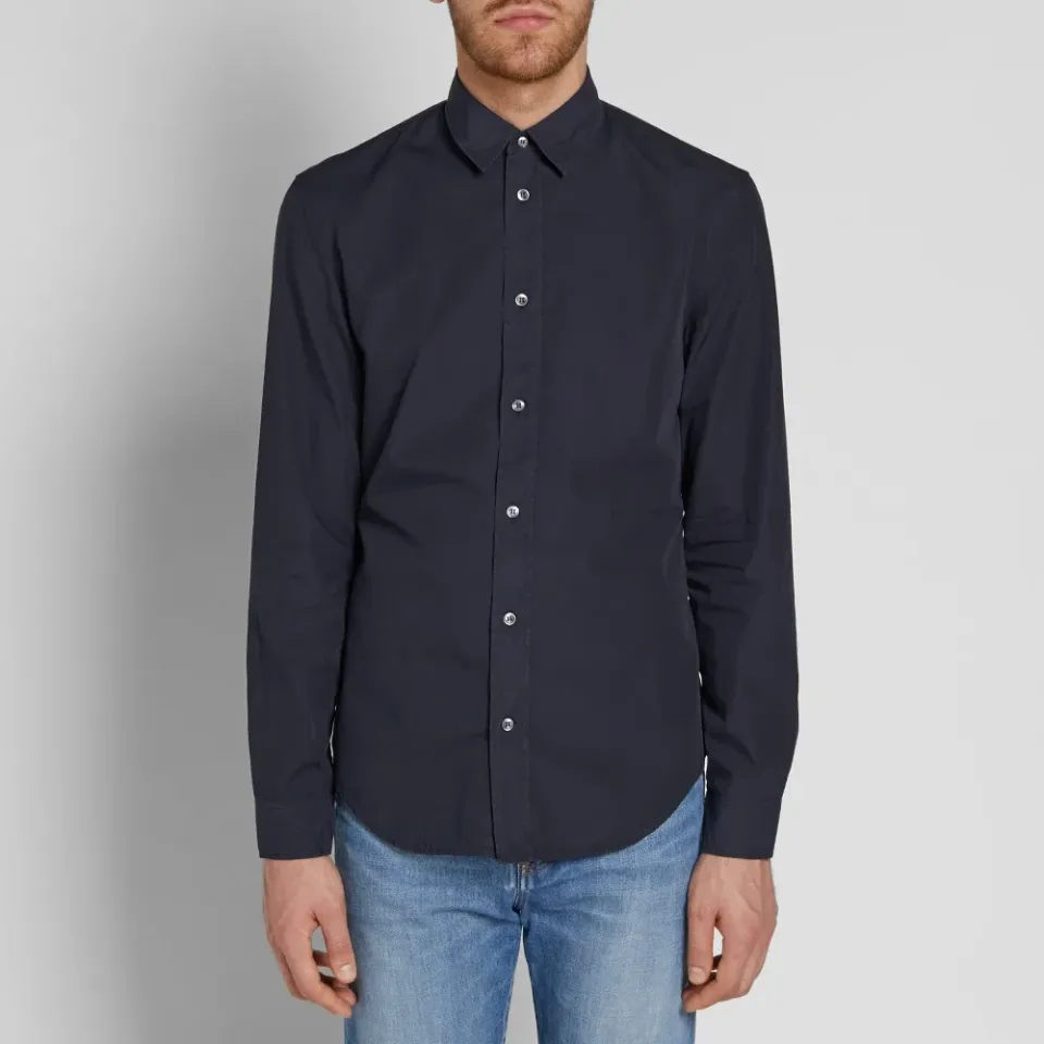 10 Garment Dyed Slim Fit Poplin Shirt