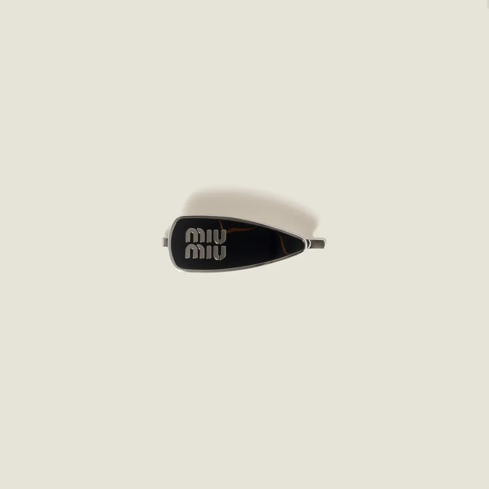 Enameled metal hair clip