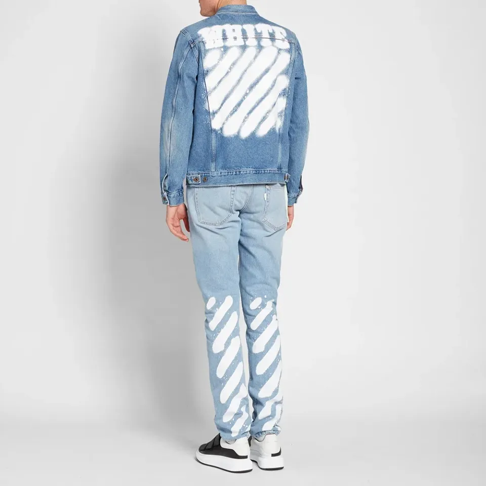 Sprayed Diagonals Denim Jacket