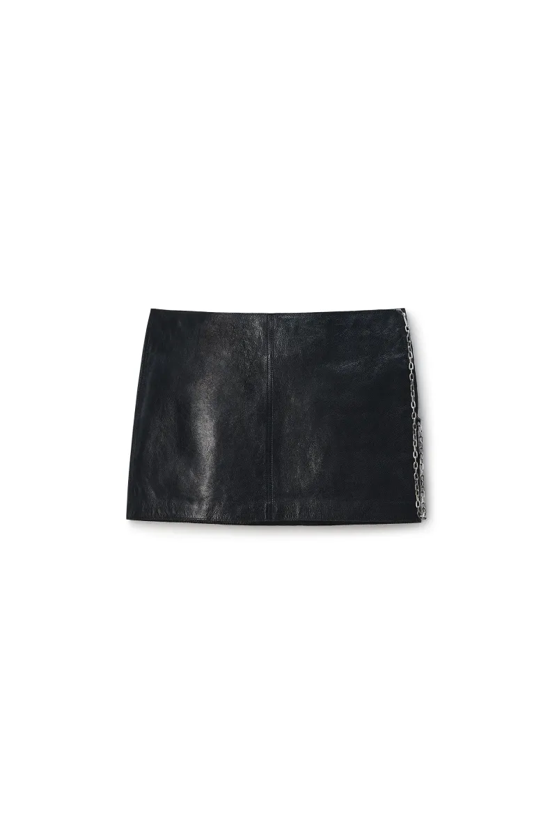 Low-Rise Miniskirt Leather