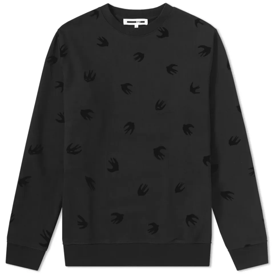 McQ Alexander McQueen Flocked Swallow Sweat