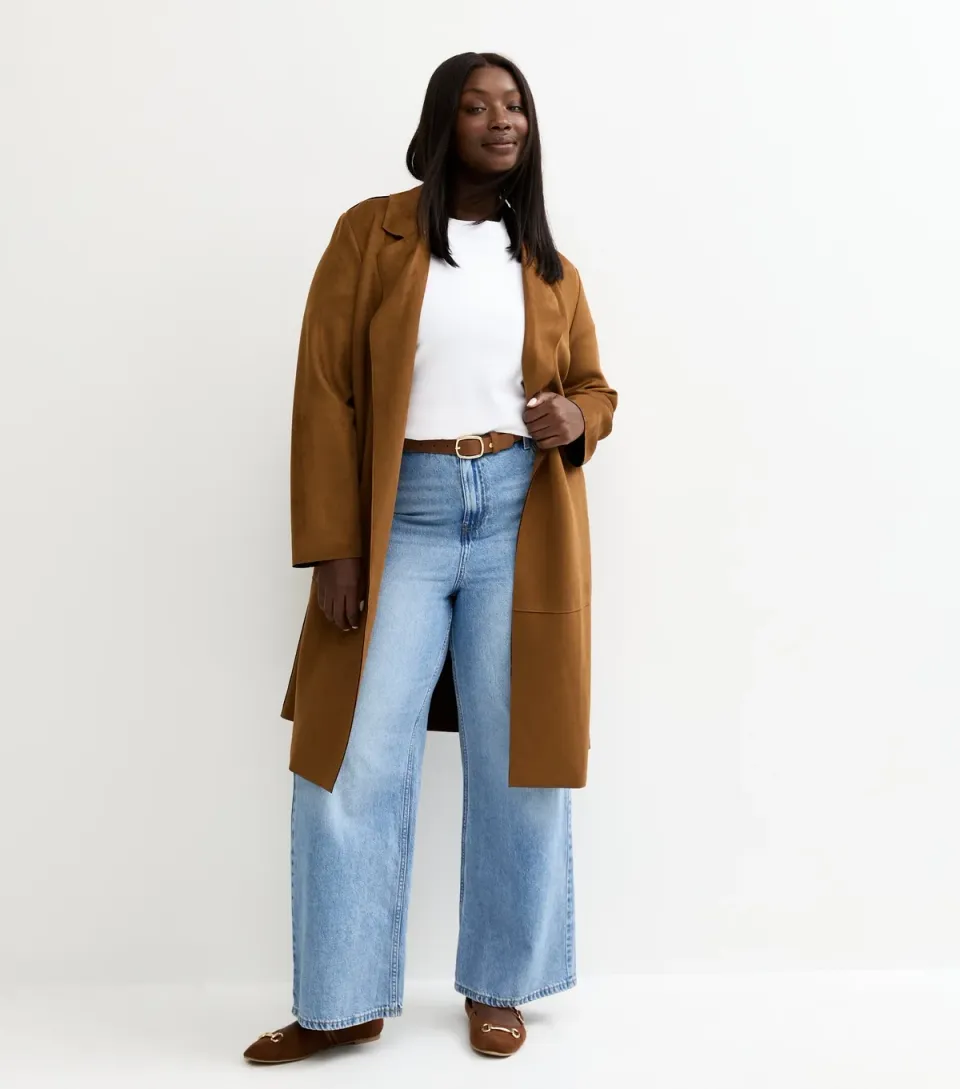 Women's Plus Size Blue Adalae High Waist Wide Leg Jeans Curves