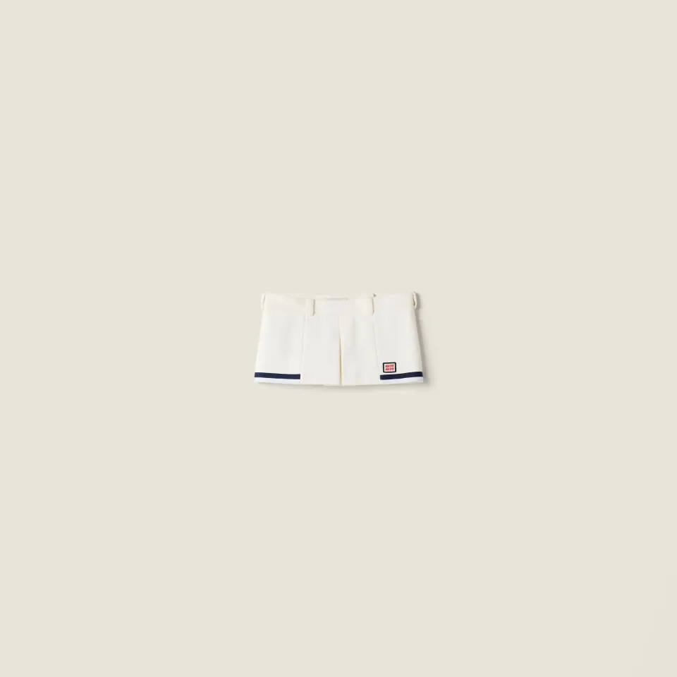 Bonded cotton piqué miniskirt