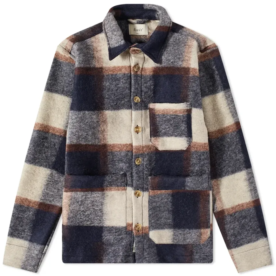 Ivy Check Wool Fleece Overshirt