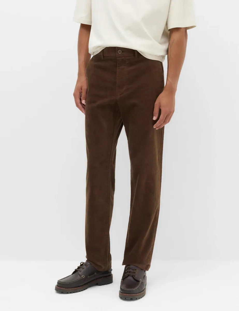 Regular Fit Corduroy Stretch Chinos Rich Brown