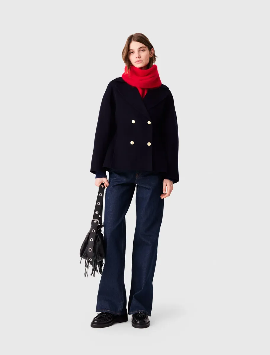 Fitted double-faced coat