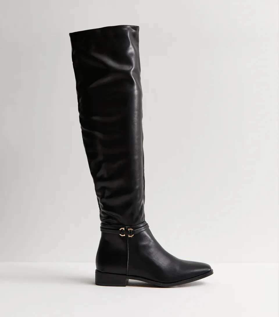 Women's Black Faux Leather Boots