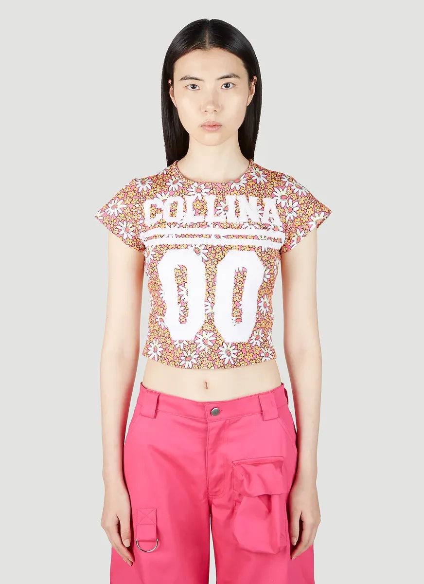Logo Print Floral T-Shirt