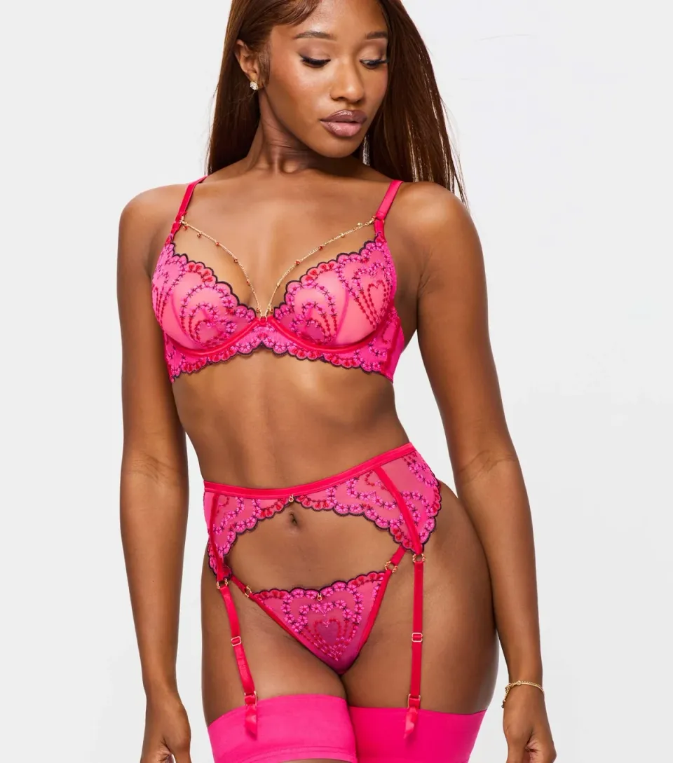 Women's Bright Pink Cupids Love Plunge Bra