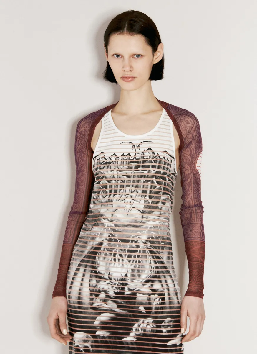 Cartouche Mesh Long Sleeve Shawl