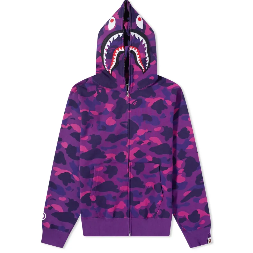 Colour Camo Shark Full Zip Hoodie