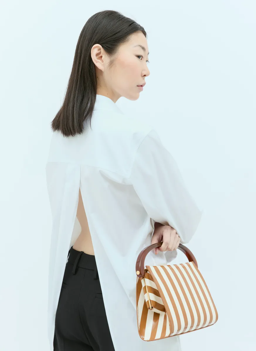 Striped Leather Handbag