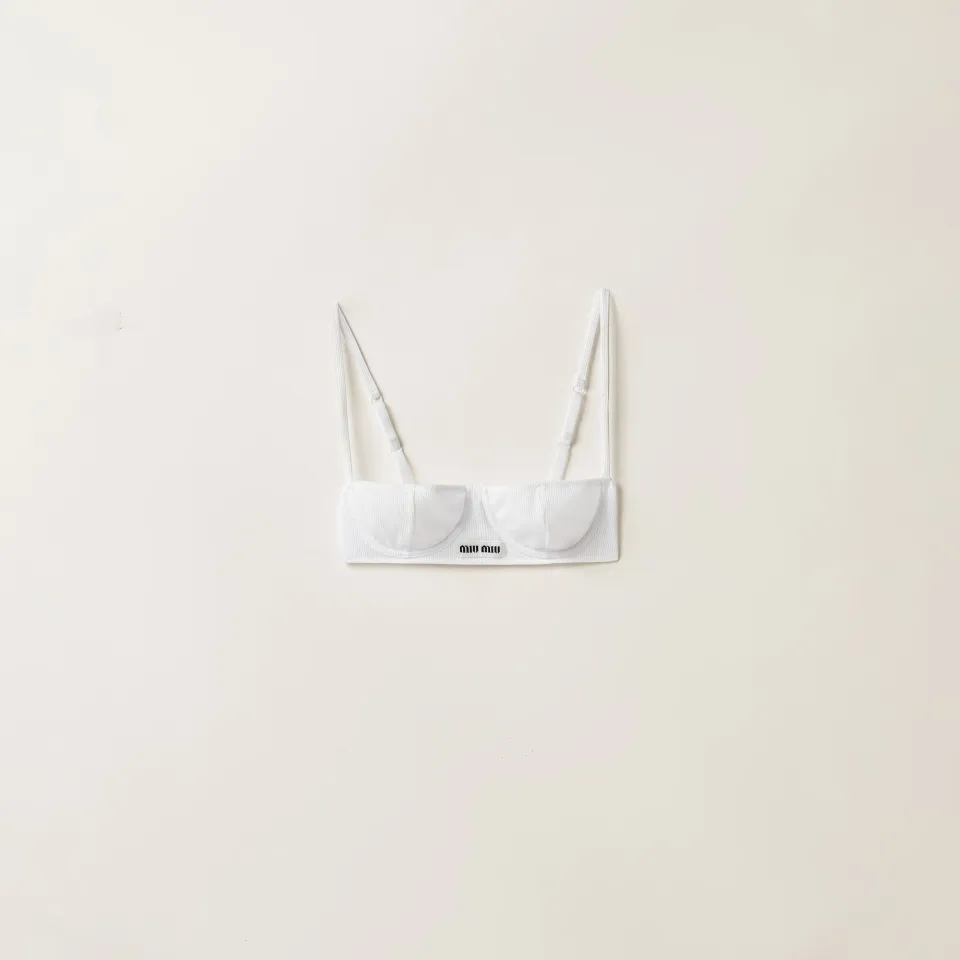 Ribbed knit demi bra