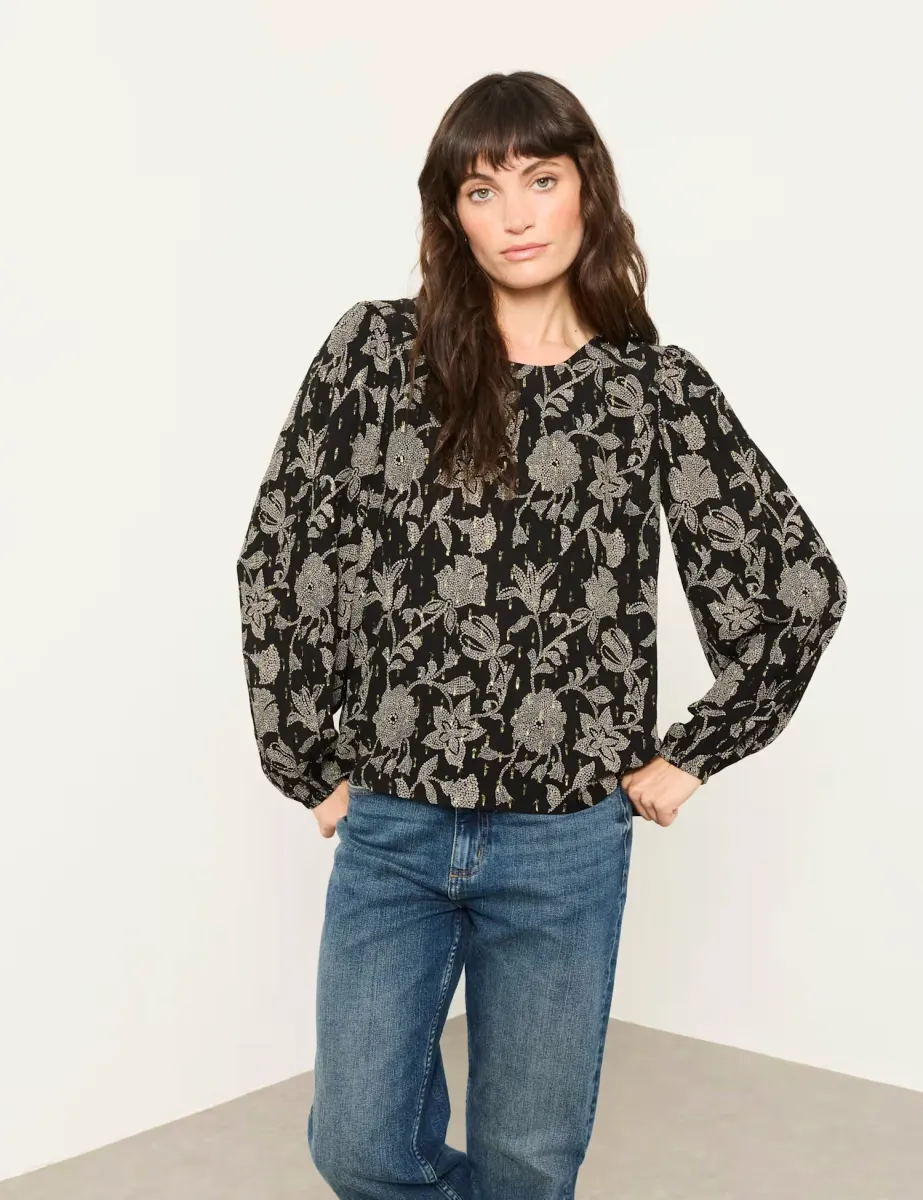 Floral Blouse Black Mix