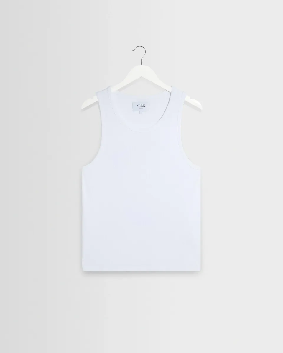 Montague - White Ribbed Organic Cotton Vest