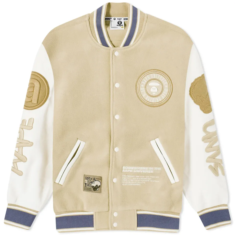 AAPE Dope Fleece Varsity Jacket