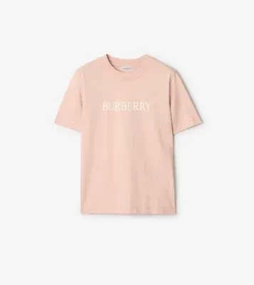 Logo Cotton T-shirt in Bouquet pink