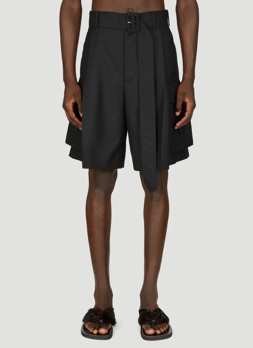 Wide-Belted Shorts